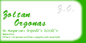 zoltan orgonas business card